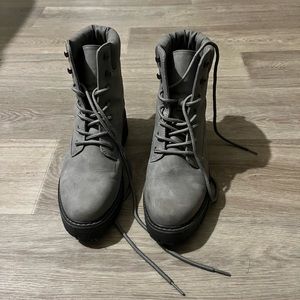 Grey Combat Boots